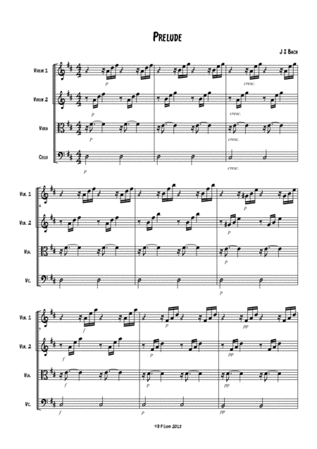 Prelude String Quartet Sheet Music