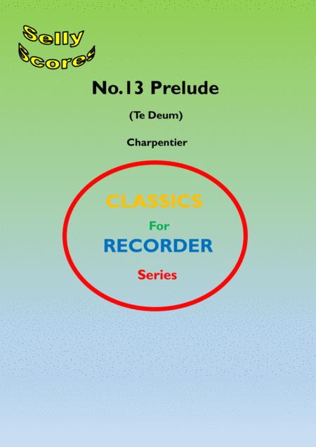 Prelude Te Deum Arranged For Descant Recorder Sheet Music