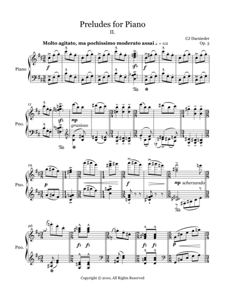 Free Sheet Music Preludes For Piano Ii