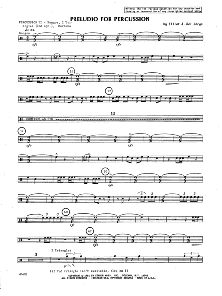 Free Sheet Music Preludio For Percussion Percussion 2