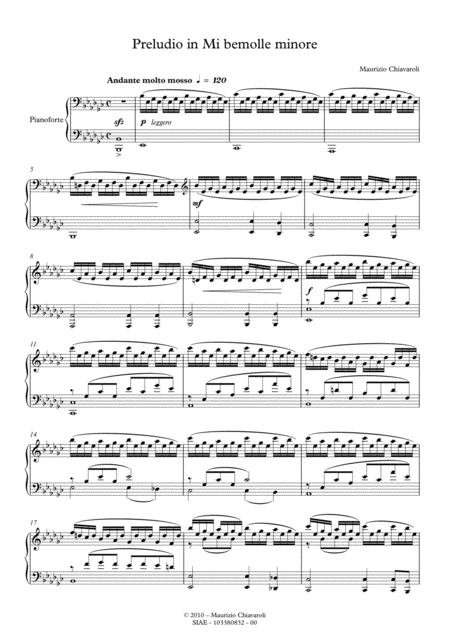 Preludio In Mi Bemolle Minore Sheet Music