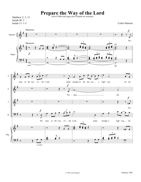 Prepare The Way Of The Lord Satb Divisi Sheet Music