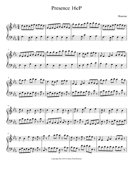 Free Sheet Music Presence 16c Piano