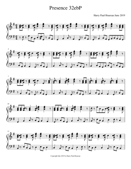 Presence 32eb Piano Sheet Music