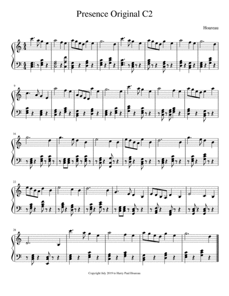 Presence Original In C Sheet Music