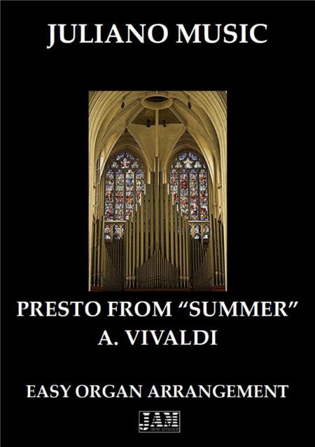 Presto From Summer Easy Organ A Vivaldi Sheet Music