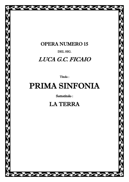 Prima Sinfonia La Terra Sheet Music