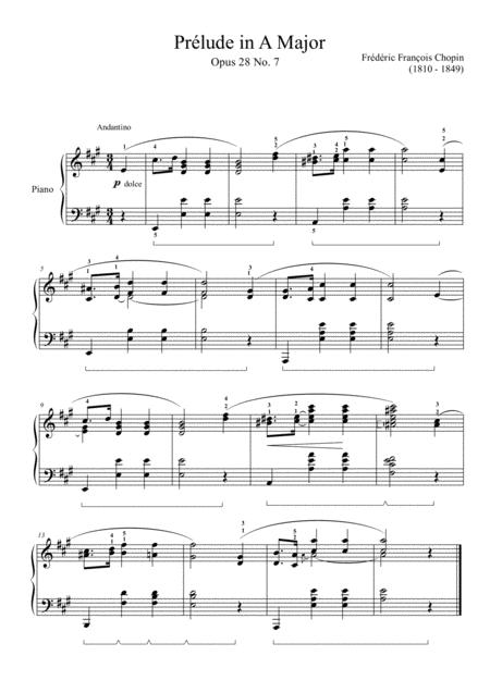 Free Sheet Music Prlude Op 28 No 7