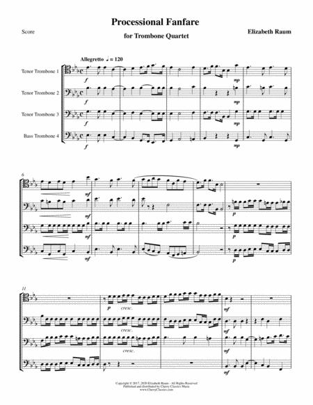 Free Sheet Music Processional Fanfare For Trombone Quartet
