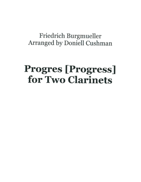 Free Sheet Music Progres For Two Clarinets