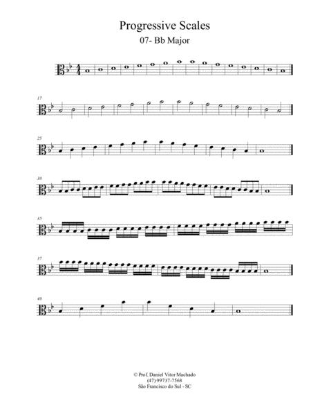 Free Sheet Music Progressive Scales Viola Bb Major