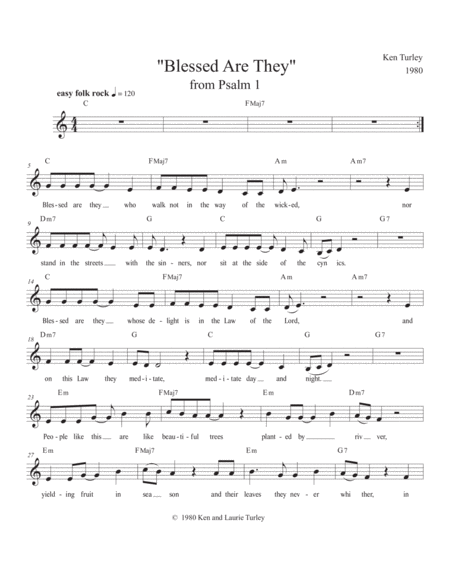 Free Sheet Music Psalm 01 Blessed Are They