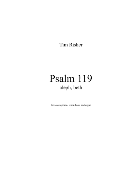 Psalm 119 Aleph Beth Sheet Music