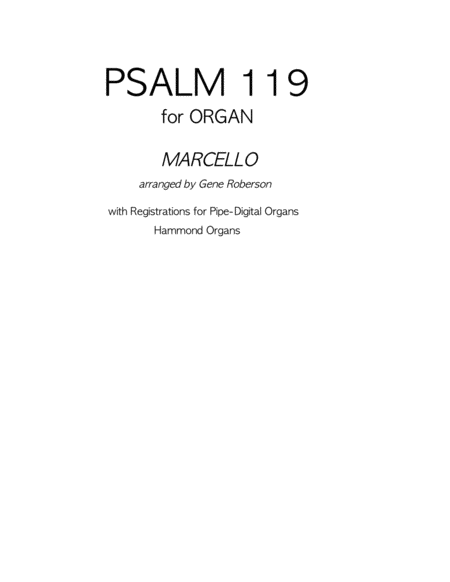 Psalm 119 For Organ Sheet Music