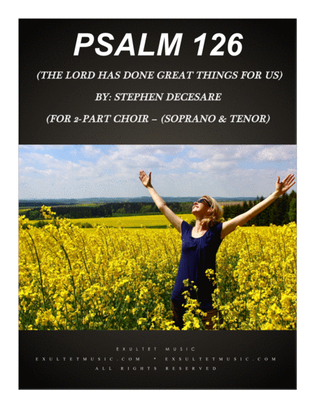 Free Sheet Music Psalm 126 For 2 Part Choir Soprano And Tenor