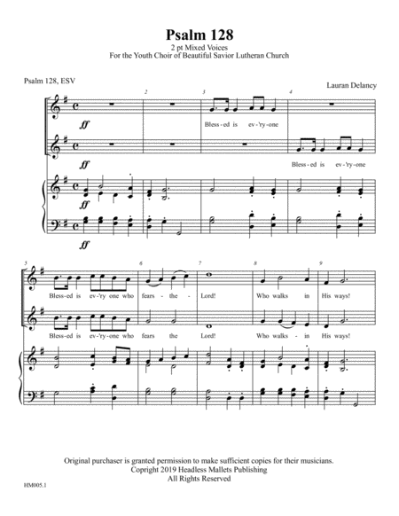 Psalm 128 Sheet Music