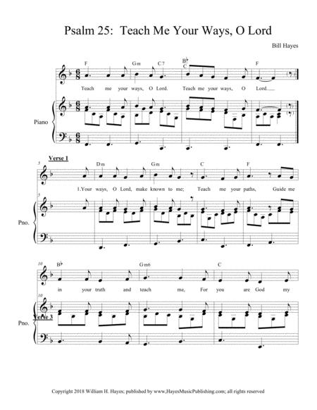 Psalm 25 Teach Me Your Ways Piano Vocal Sheet Music