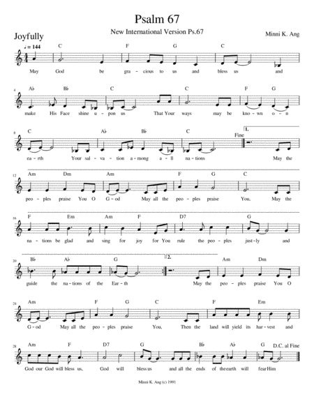 Free Sheet Music Psalm 67