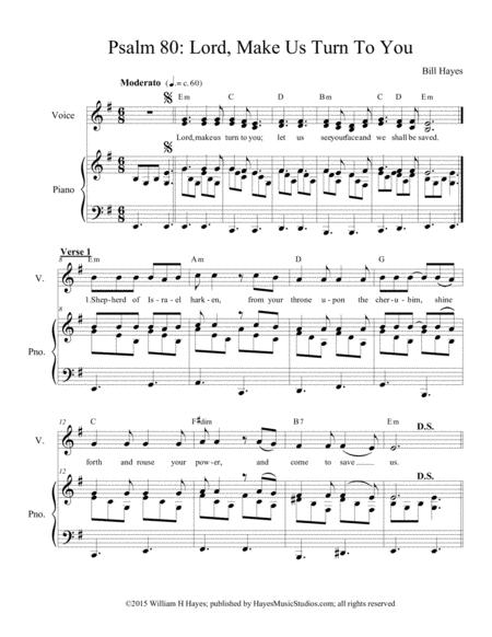 Free Sheet Music Psalm 80 Lord Make Us Turn To You Piano Vocal