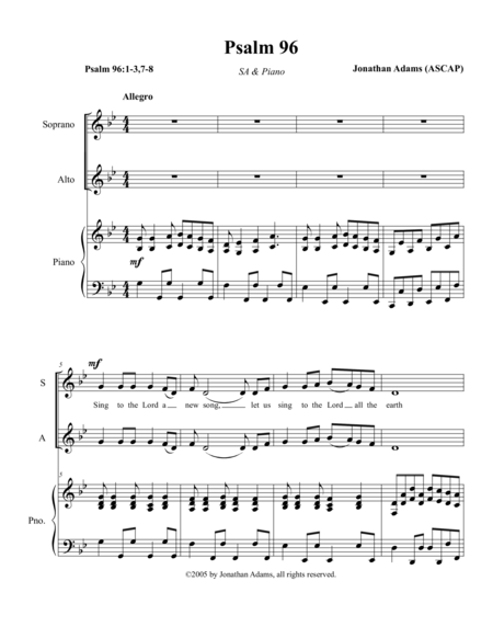 Free Sheet Music Psalm 96