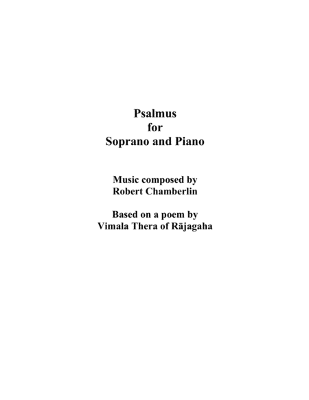 Psalmus For Soprano And Piano Sheet Music