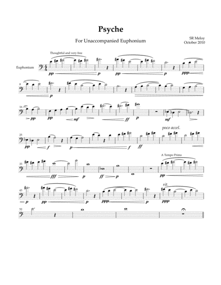 Free Sheet Music Psyche For Unaccompanied Euphonium