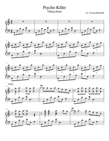 Psycho Killer Sheet Music