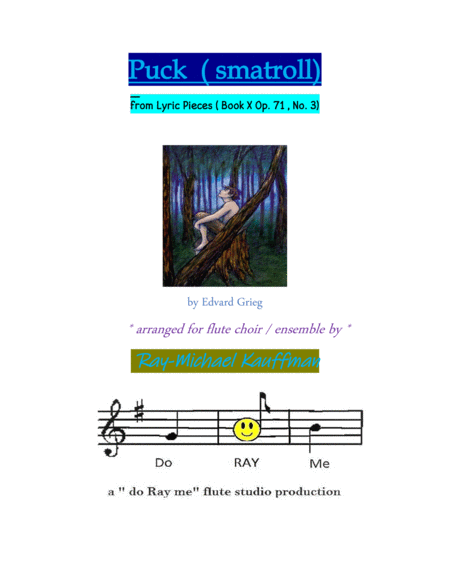 Puck From Lyric Pieces By Grieg Arr For Flute Choir Ensemble Sextet Sheet Music