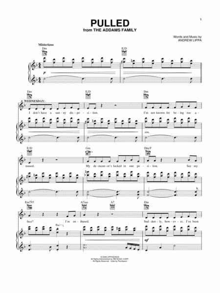 Free Sheet Music Pulled From The Addams Family Musical