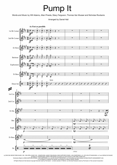 Pump It Brass Ensemble Sheet Music