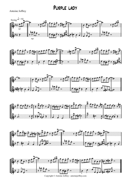 Free Sheet Music Purple Lady