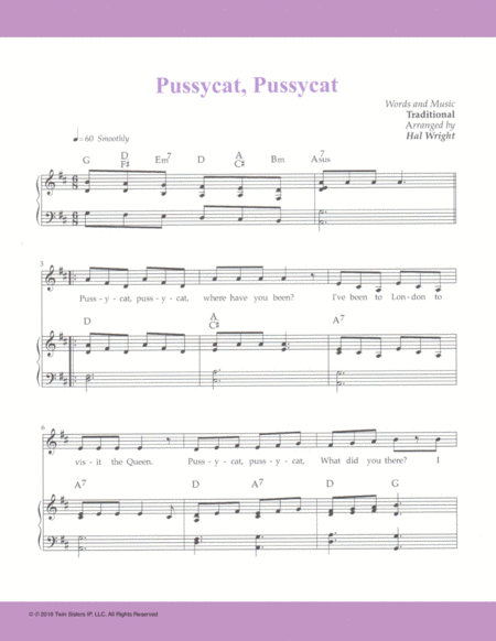 Free Sheet Music Pussycat Pussycat