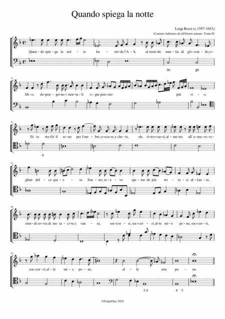 Free Sheet Music Quando Spiega La Notte