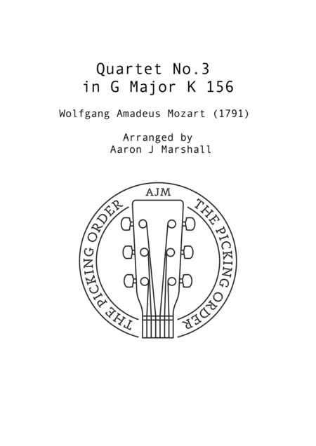 Quartet No 3 In G Major K 156 Presto Sheet Music