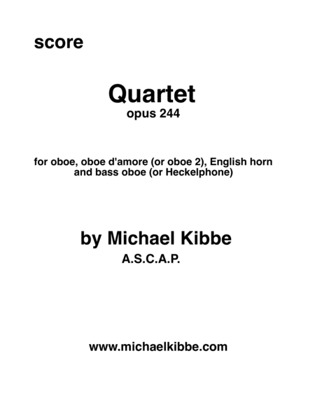 Quartet Opus 244 Sheet Music