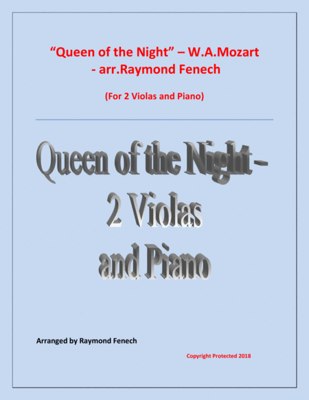 Queen Of The Night From The Magic Flute 2 Violas And Piano Sheet Music