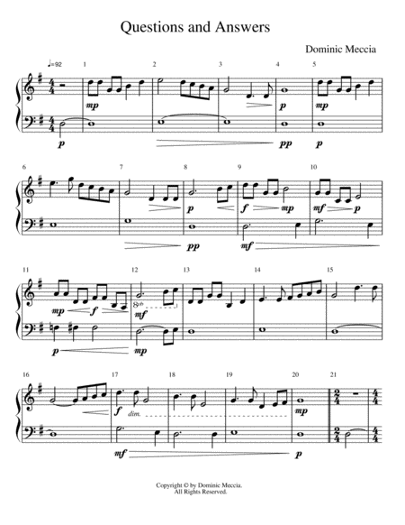 Free Sheet Music Questions And Answers For Piano