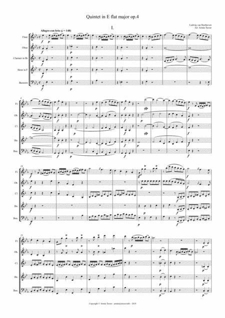 Free Sheet Music Quintet Op 4