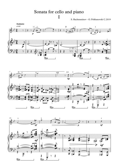 Rachmaninov Cello Sonata Arranged For Violin And Piano First Movement Sheet Music