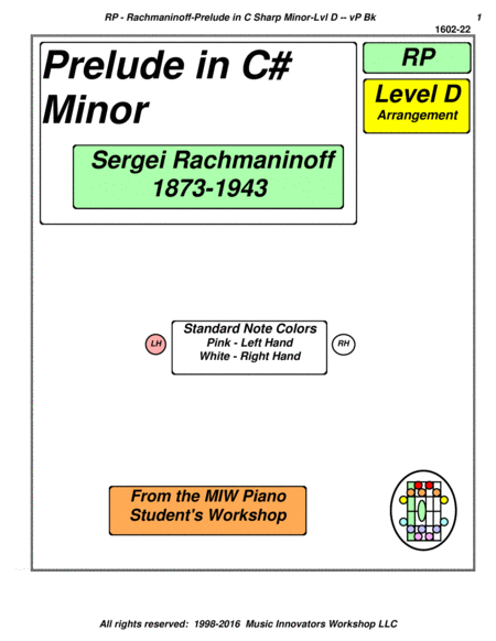 Free Sheet Music Rachmaninov Level D Prelude In C Minor Arr Key Map Tablature