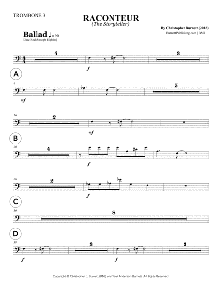 Raconteur The Storyteller Trombone 3 Sheet Music