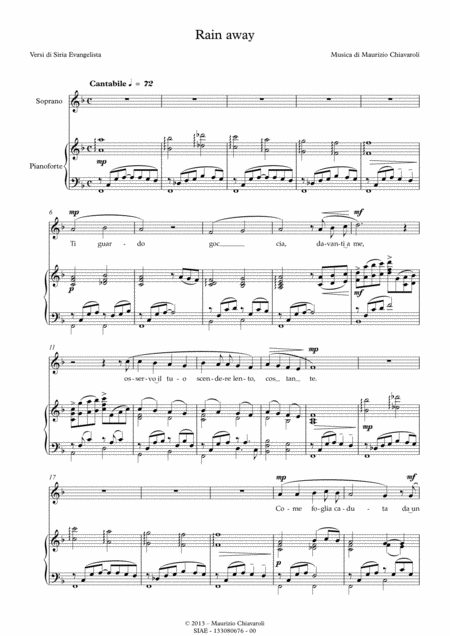 Rain Away Sheet Music