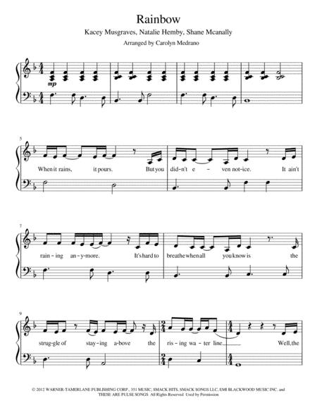 Rainbow Piano Solo Sheet Music