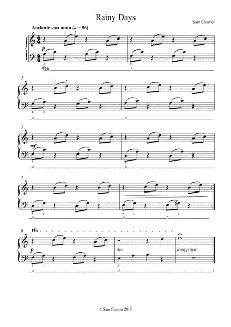 Rainy Days Sheet Music