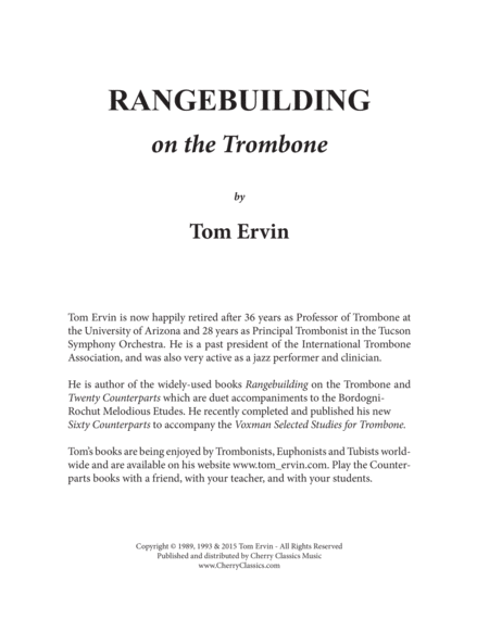Free Sheet Music Rangebuilding On The Trombone