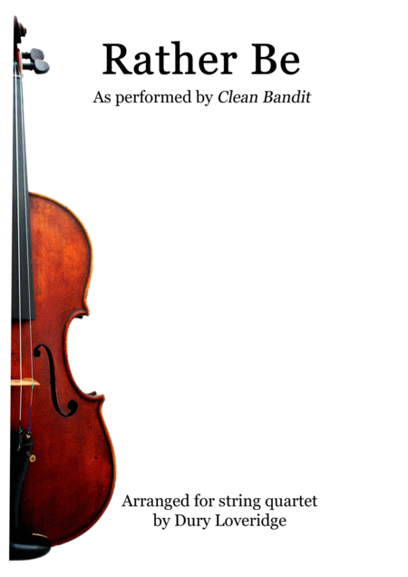 Rather Be Clean Bandit String Quartet Sheet Music