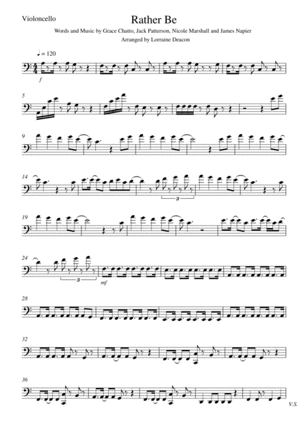 Rather Be String Duo Violin Cello Sheet Music