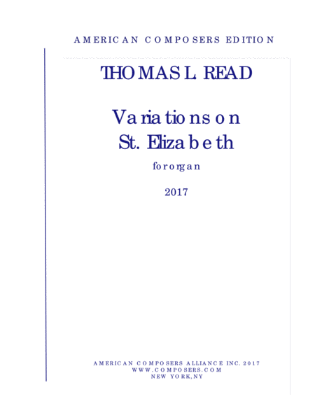 Read Variations On St Elizabeth Sheet Music