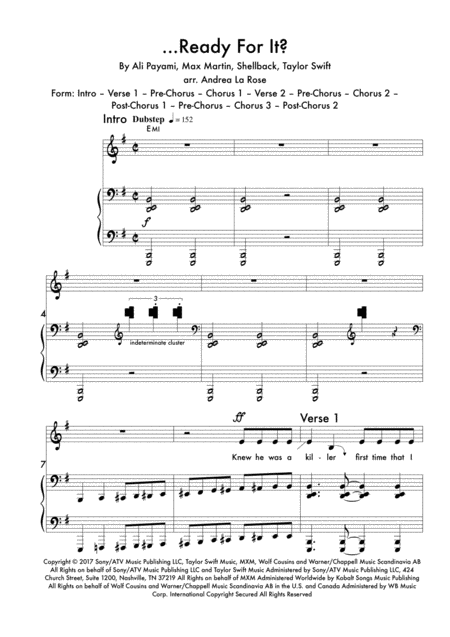 Free Sheet Music Ready For It Voice Violin Piano