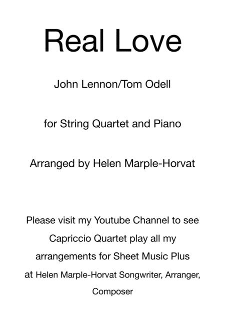 Real Love Beatles For String Quartet Sheet Music